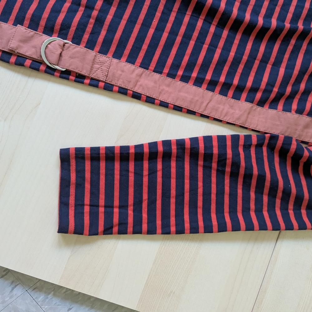 10‎ Crosby Derek Lam Red and Navy Striped Midi Dress - Picture 7 of 12